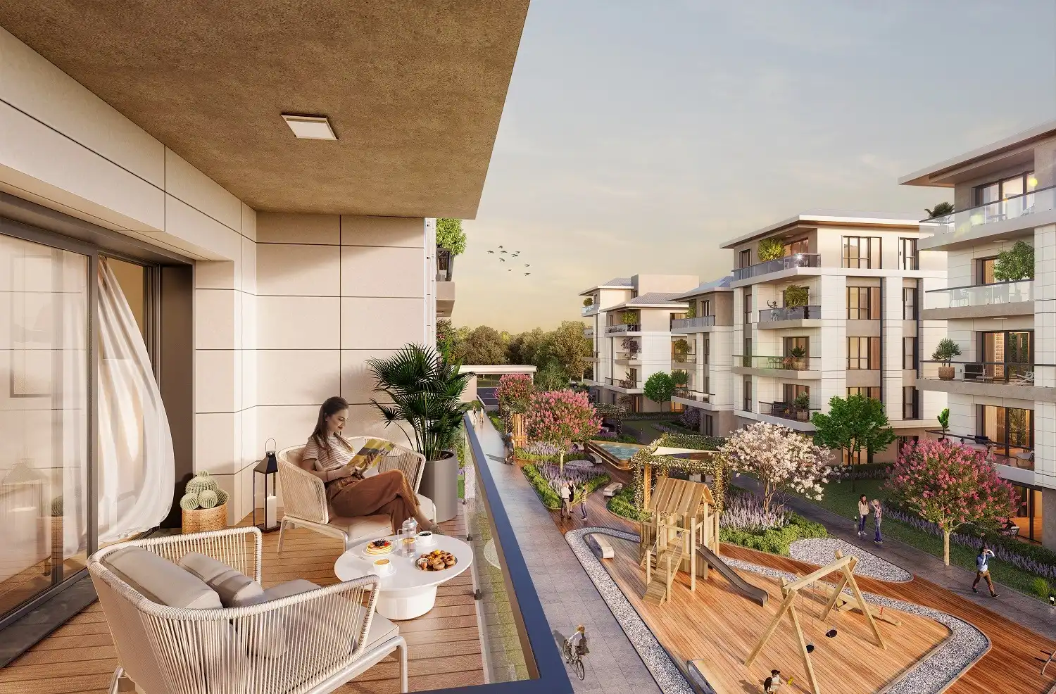 Изображение Квартиры в уютном комплексе для семьи, район Башакшехир, Стамбул